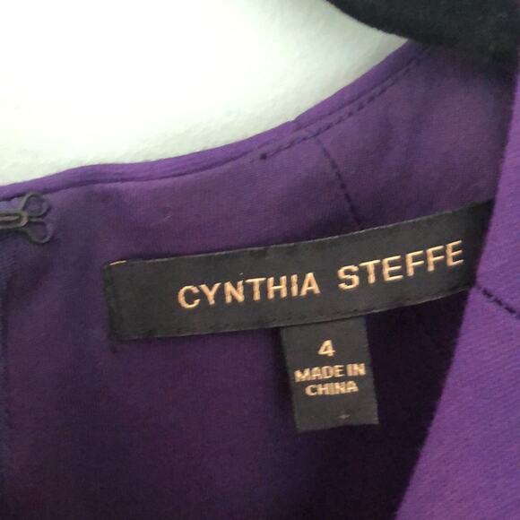 Cynthia Steffe Dress Plum Purple Dress with Studded Accents - Size 4 - Picture 8 of 9